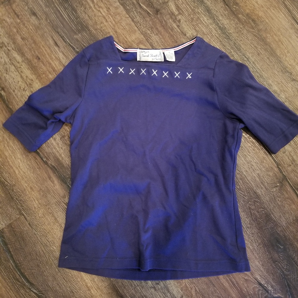 Sarah Bentley Elbow-Sleeve Top-M